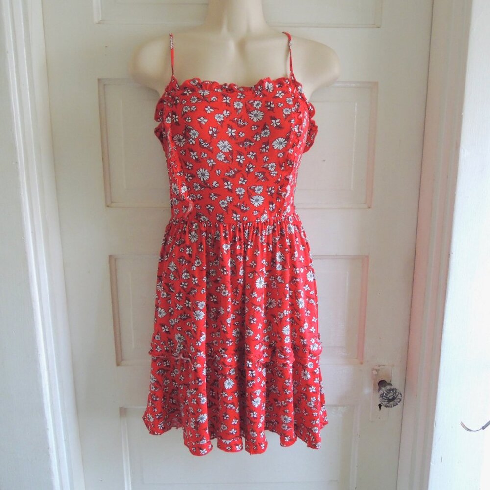 Mi Ami Red & White Floral Smocked Sun Dress